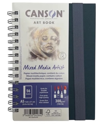 Canson Mix Media Imagine – Confezione 4 Blocchi A2, 50 Fogli, Carta Grana Fine 200 G/m²